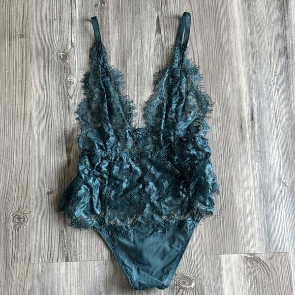 NWT Adore Me Women's Anouchka Unlined Bodysuit Aqua Size Small (MSRP $69) - Picture 7 of 11